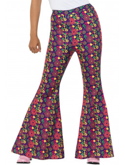 Pantalones de Campana Hippies Años 60 para Mujer