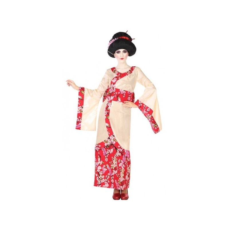 Disfraz de Geisha Japonesa con Flores para Mujer | Comprar