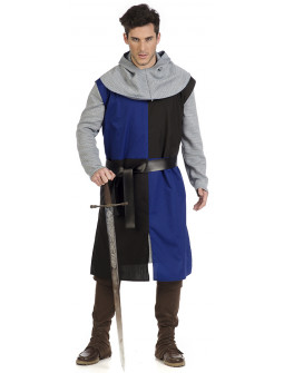 Disfraz de Caballero Cruzado Medieval Azul para Hombre