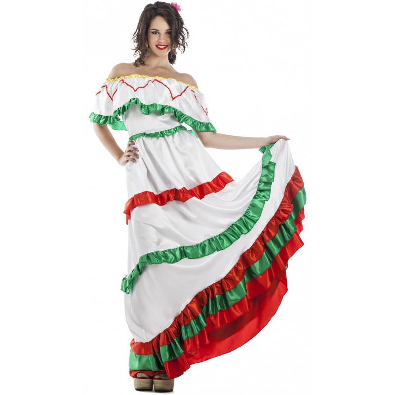 científico regular Fiesta Disfraz de Mejicana Blanco Largo para Adulto | Comprar