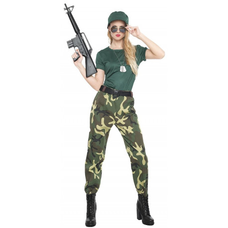 Disfraz de Militar de Camuflaje para Mujer