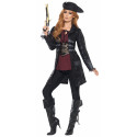 Chaqueta de Capitán Pirata Negra para Mujer