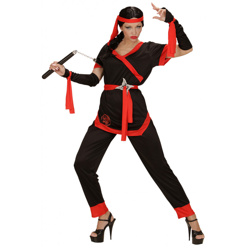 ruido abeja Inflar Disfraz de Ninja Negro y Rojo para Mujer | Comprar Online