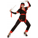 Disfraz de Ninja Negro y Rojo para Mujer