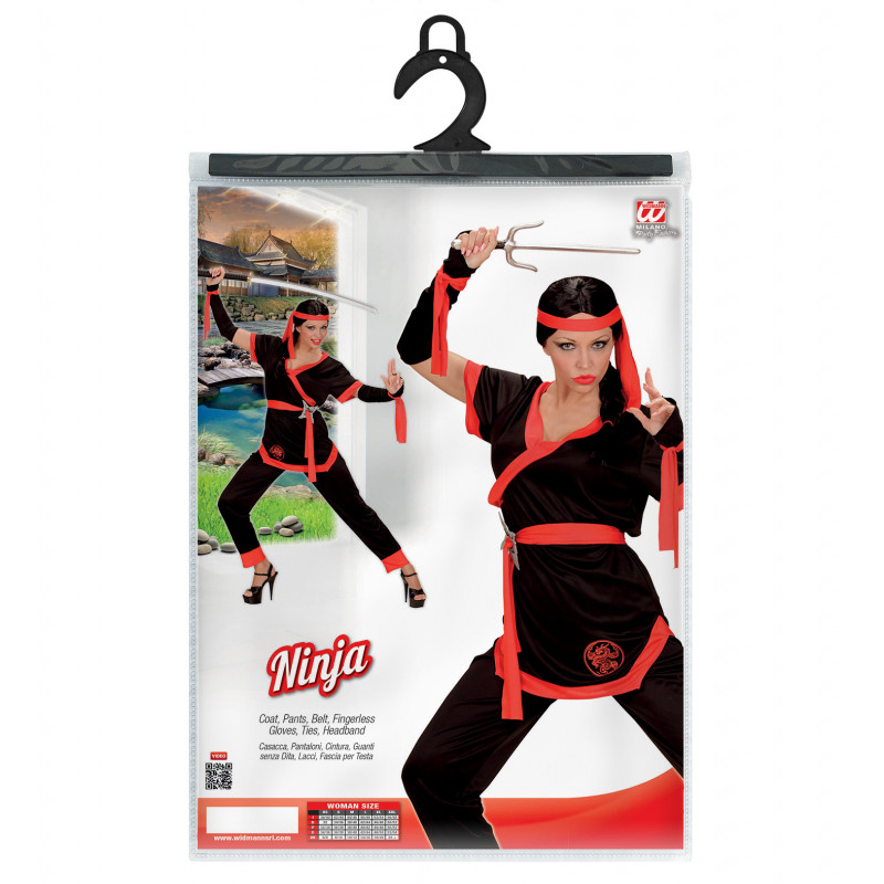 Desviarse cruzar Superficie lunar Disfraz de Ninja Negro y Rojo para Mujer | Comprar Online