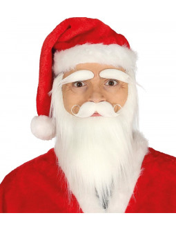 Barba Blanca con Bigote y Cejas de Papá Noel