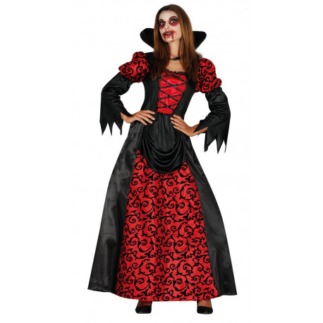 Disfraz de Vampiresa Roja y Negra para Mujer