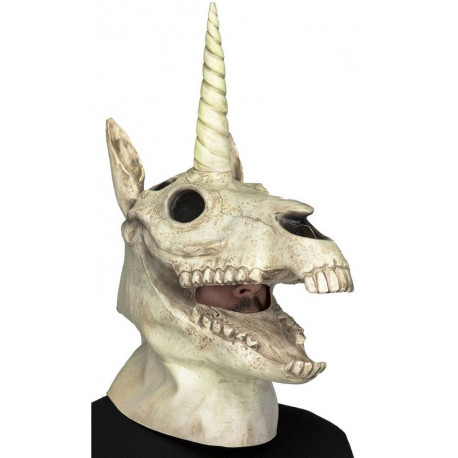 Máscara de Calavera de Unicornio con Mandíbula Móvil