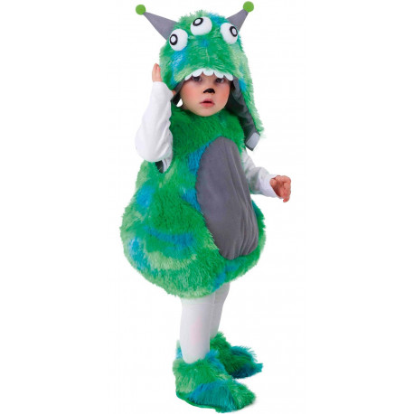 Disfraz de Alien de Peluche Verde para Bebé