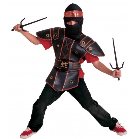 Disfraz de Ninja Negro con Peto para Niño