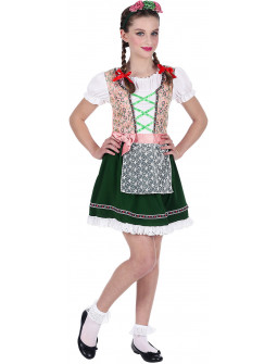 Disfraz de Tirolesa Rosa y Verde para Niña