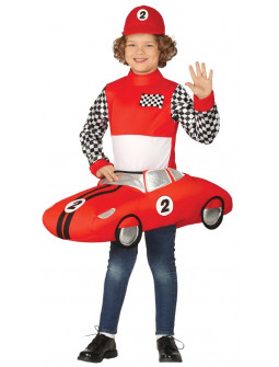 Disfraz de Piloto de Carreras con Coche para Niño