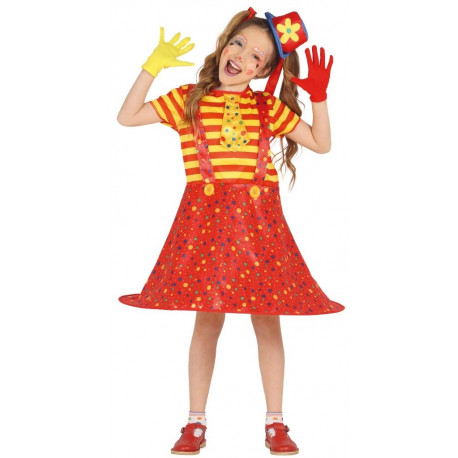 Disfraz de Payasa Roja y Amarilla para Niña