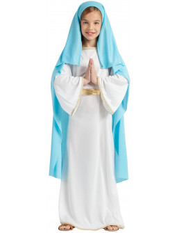 Disfraz de Virgen María Azul y Blanco Infantil