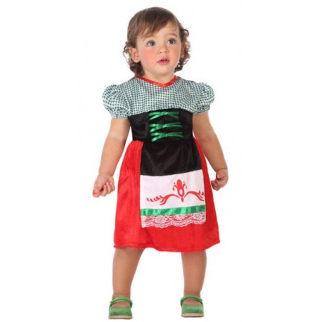Disfraz de Tirolesa Roja y Verde para Bebé