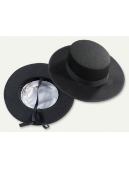Sombrero Cordobés Negro con Forro para Adulto