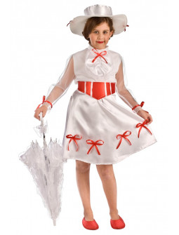 Disfraz de Mary Poppins Blanco para Niña