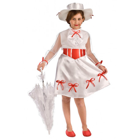 Disfraz de Mary Poppins Blanco para Niña