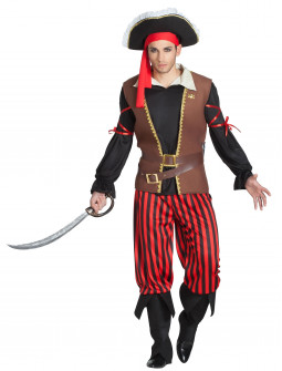 Disfraz de Capitán Pirata a Rayas para Hombre