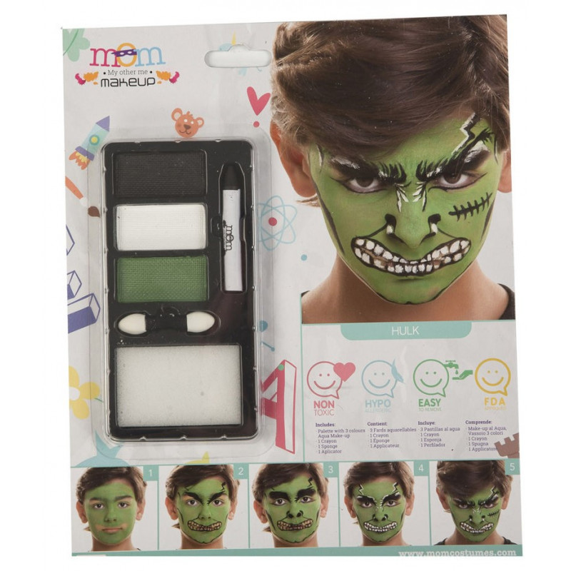 Kit de Maquillaje de Monstruo Verde Infantil