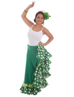 Falda Flamenca Verde para Mujer