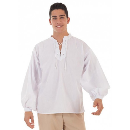 Camisa Medieval Blanca para Adulto