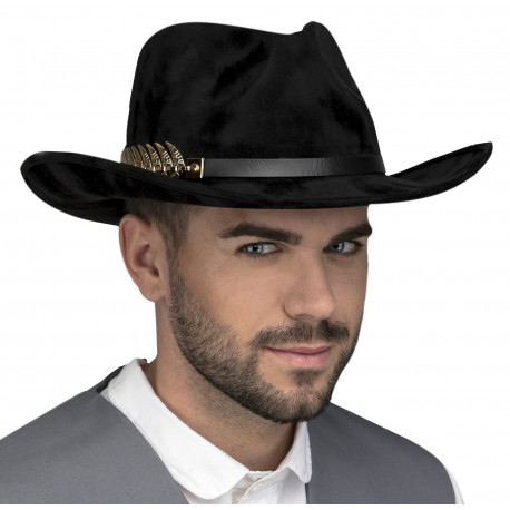 Sombrero Vaquero Negro Elegante para Adulto