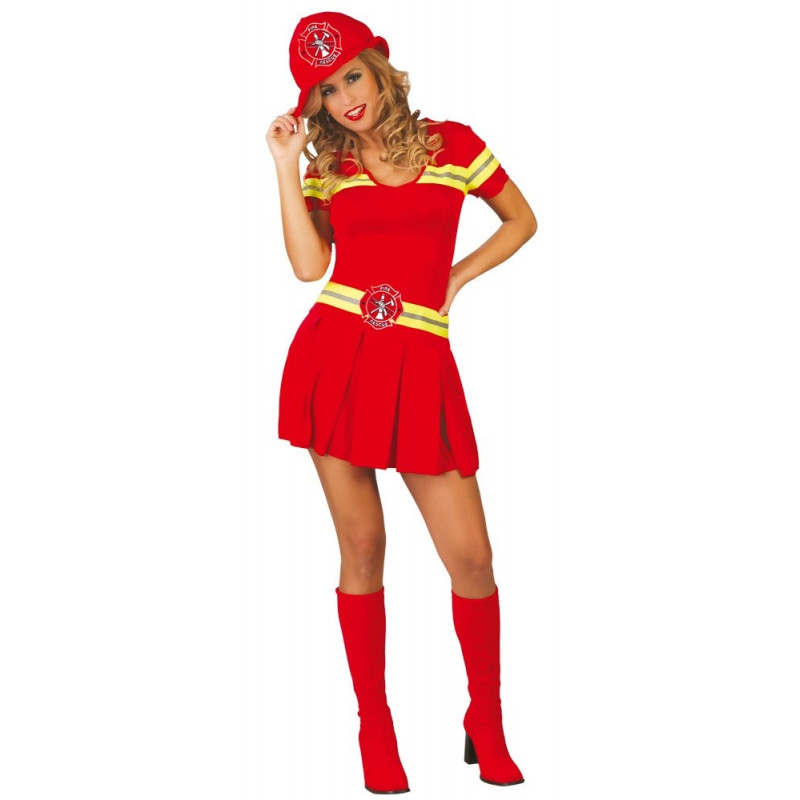 Disfraz de bombero rojo con sombrero para adulto por 23,25 €