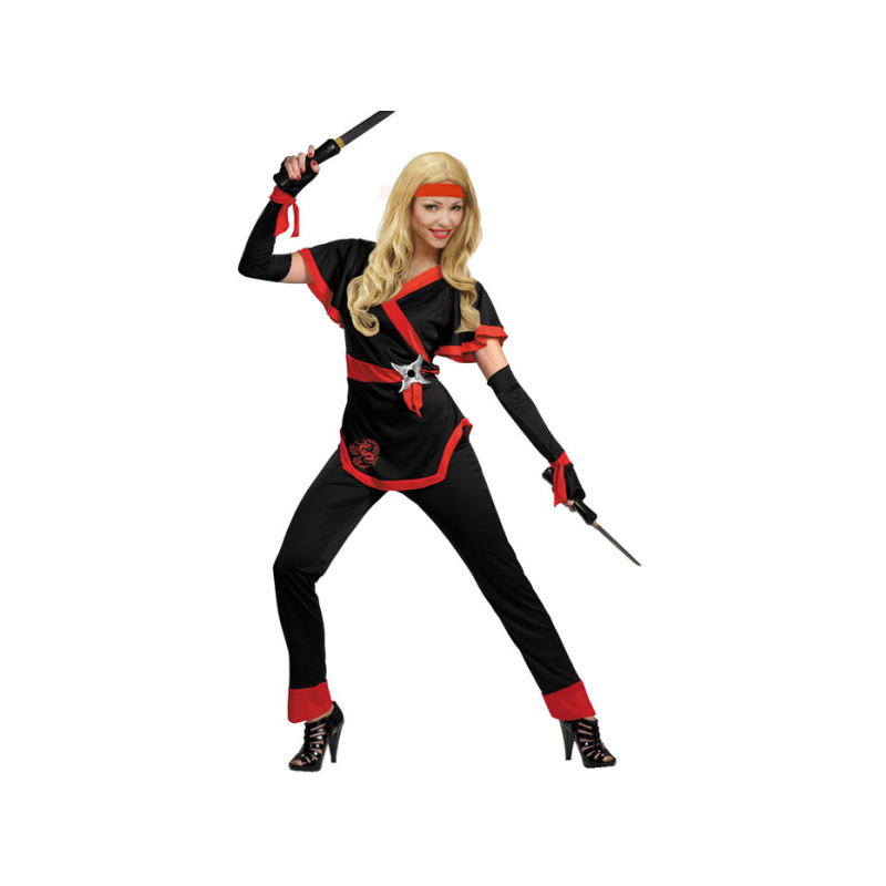 Desviarse cruzar Superficie lunar Disfraz de Ninja Negro y Rojo para Mujer | Comprar Online