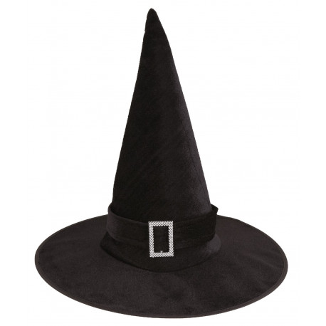 Sombrero de Bruja Negro de Terciopelo