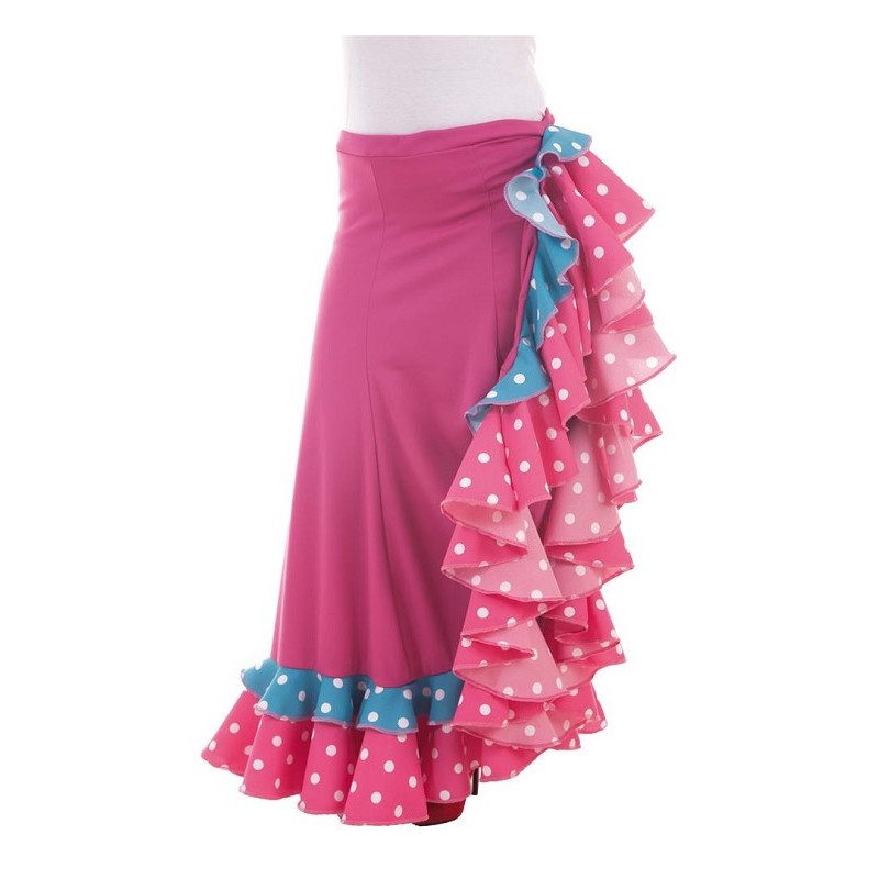 Falda flamenca estampada de rosas con 5 volantes - F-EST-ROSAS