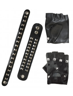 Kit Rockero, guantes colgante y pulsera