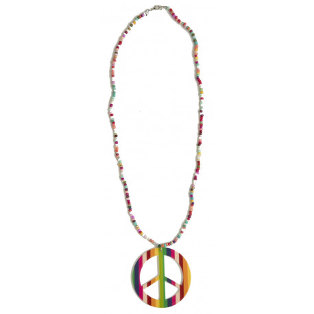 Collar Hippie Multicolor con Símbolo de la Paz