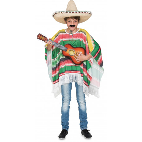 Poncho Mexicano Multicolor Infantil