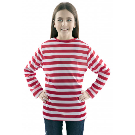 Camiseta Rayas Rojas Blancas Infantil | Comprar Online