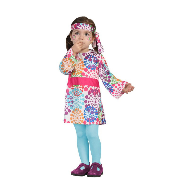 Acuario tipo carrera Disfraz de Niña Hippie Multicolor para Bebé | Comprar Online