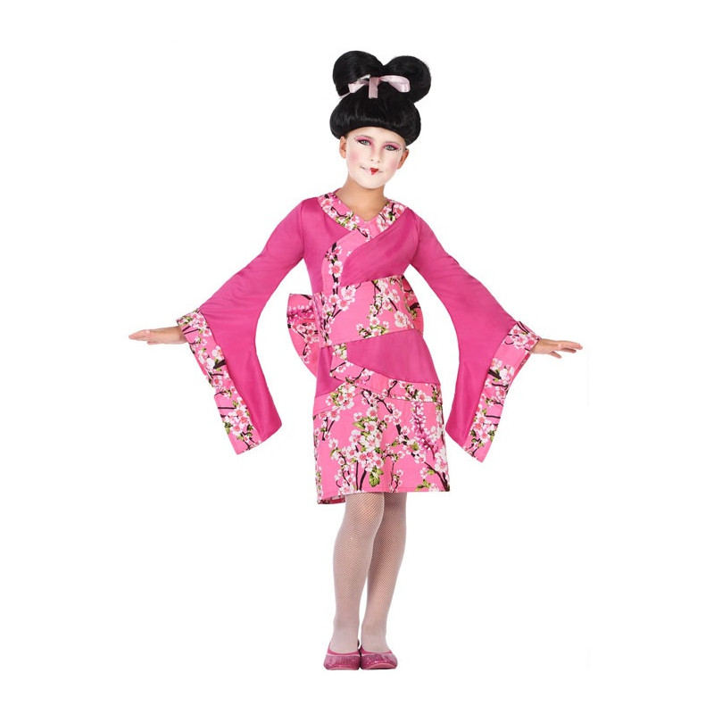 Disfraz de Geisha Japonesa Rosa para Niña  Comprar Online