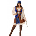 Disfraz de Pirata Azul Elegante para Mujer