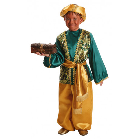 Disfraz de Paje Verde del Rey Baltasar Infantil