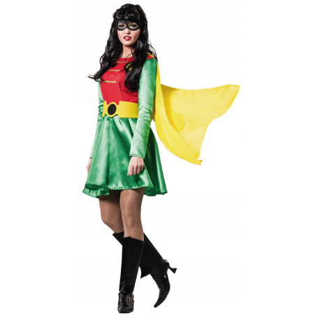 Disfraz de Superheroína Rojo y Verde para Mujer