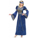 Disfraz de Noble de Corte Medieval Azul para Mujer