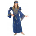 Disfraz de Noble de Corte Medieval Azul para Niña