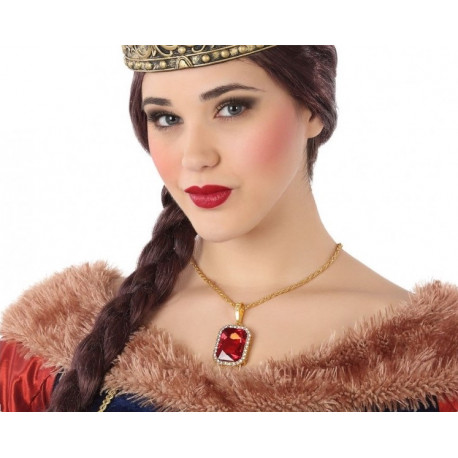 Collar de Reina Medieval con Piedra Roja