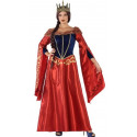 Disfraz de Reina Medieval Roja y Azul para Mujer