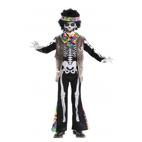 Disfraz de Esqueleto Hippie para Niño