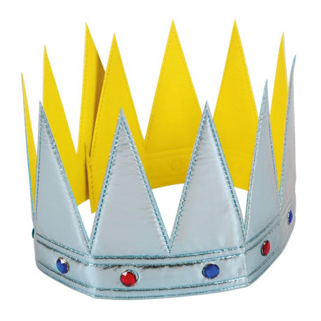 Corona de Rey Infantil Plateada con Pedrería