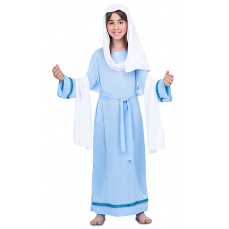 Disfraz de Virgen María Azul y Blanca para Niña
