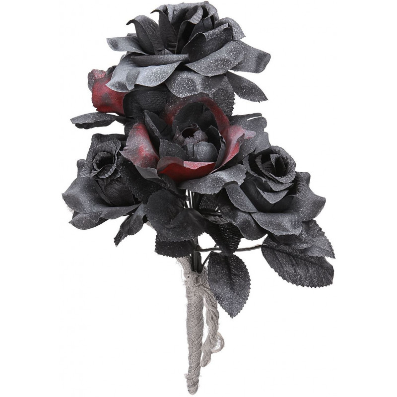 Vestido de lujo Halloween Negro Rosas Ramo cadáver de la novia de Día de Muertos Fiesta UK
