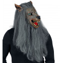 Máscara de Hombre Lobo con Pelo Largo Gris