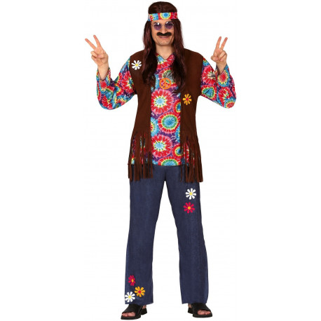 Disfraz de Hippie Floreado para Hombre
